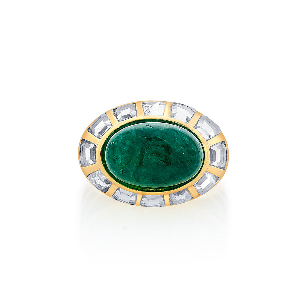Green statement Ring for Women by Isharya | Modern Indian Jewellery