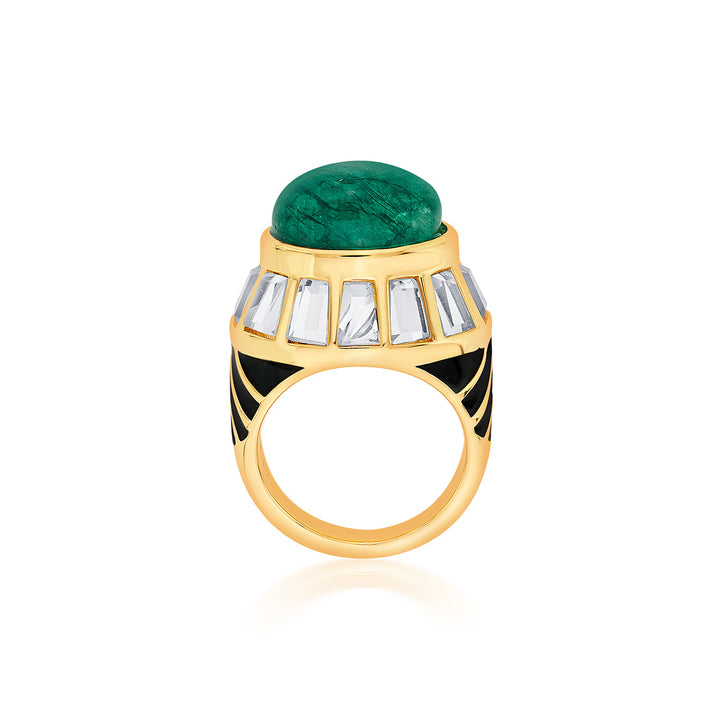 Green statement Ring for Women by Isharya | Modern Indian Jewellery