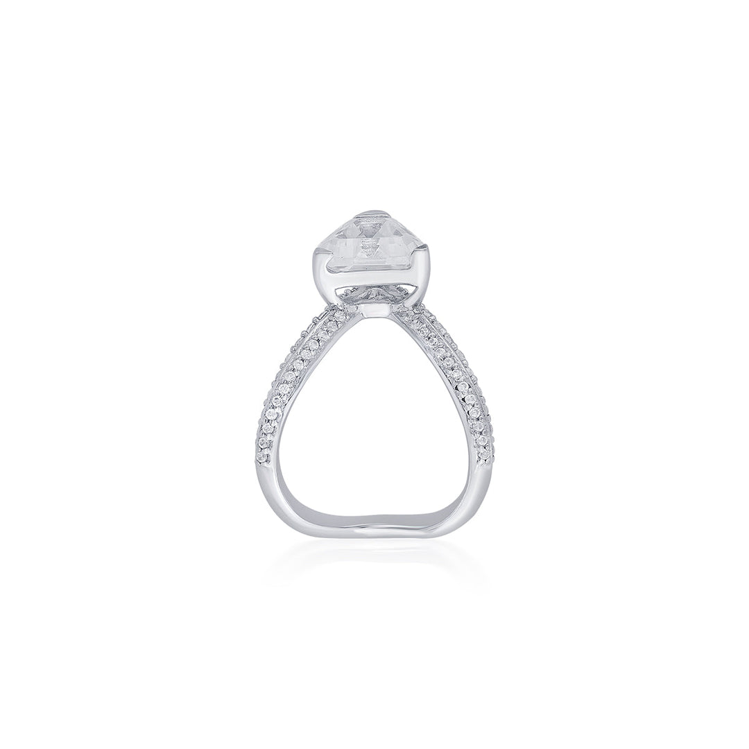 White Cocktail RING for Women by Isharya | Modern Indian Jewellery