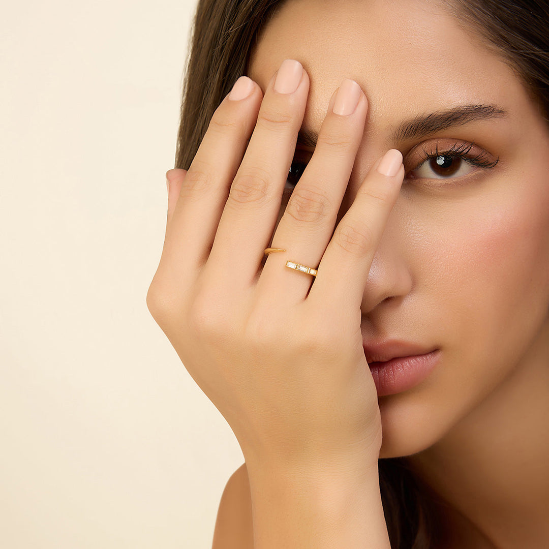 Gold Open ring Ring for Women by Isharya | Modern Indian Jewellery