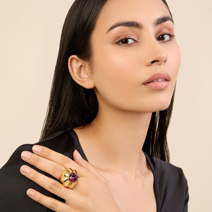 Yellow Statement Ring for Women by Isharya | Modern Indian Jewellery