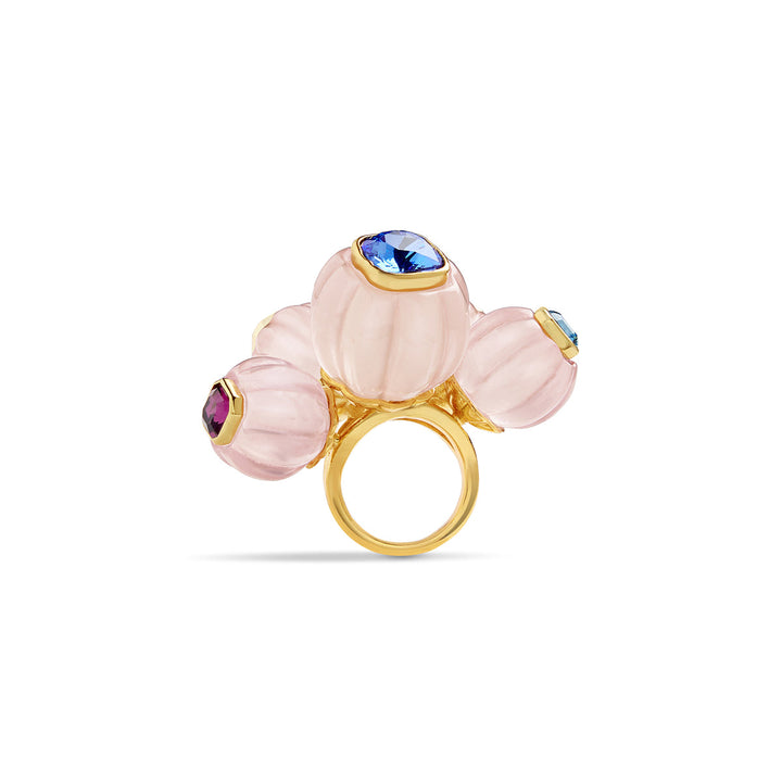 Pink Statement Ring for Women by Isharya | Modern Indian Jewellery
