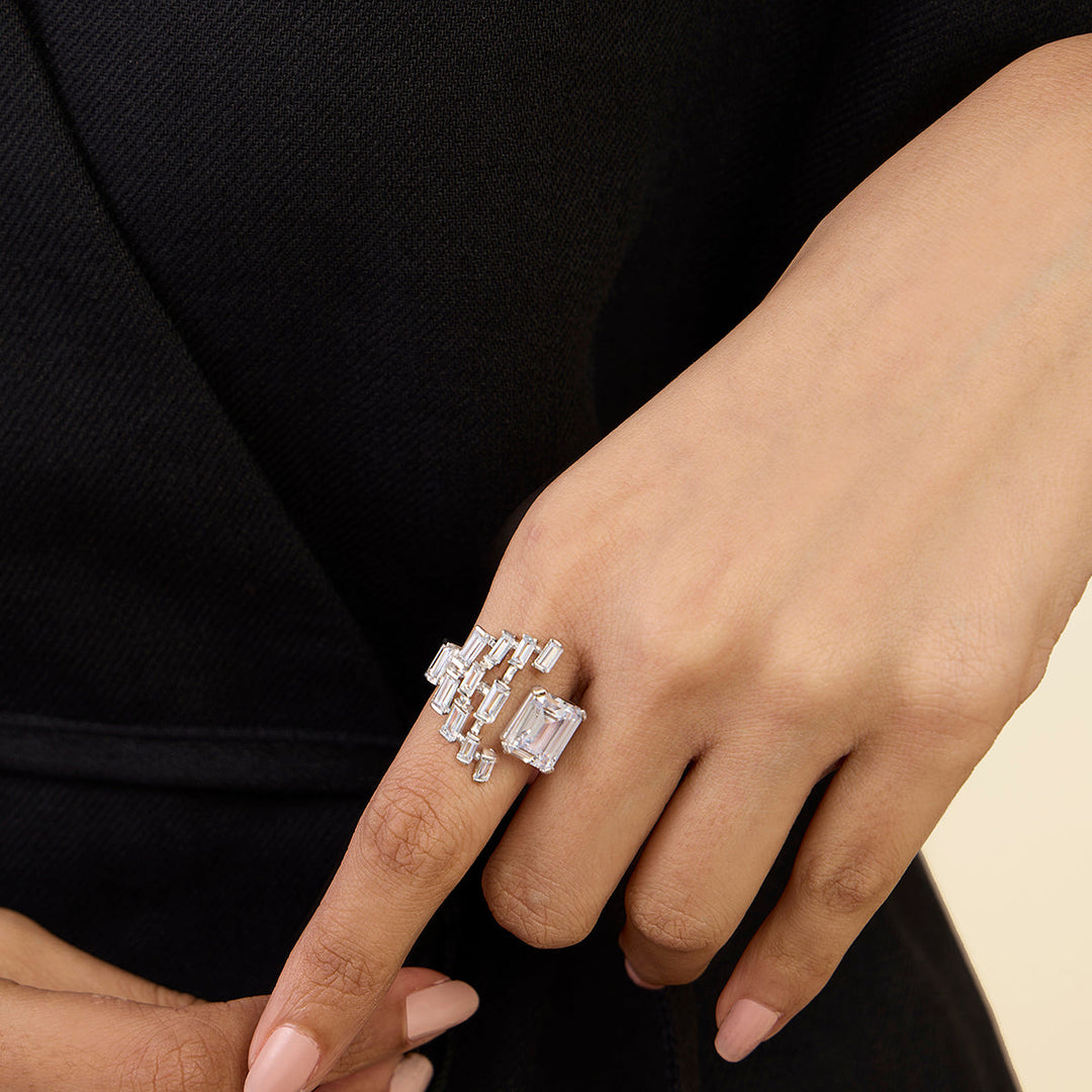 Green Cocktail Ring for Women by Isharya | Modern Indian Jewellery