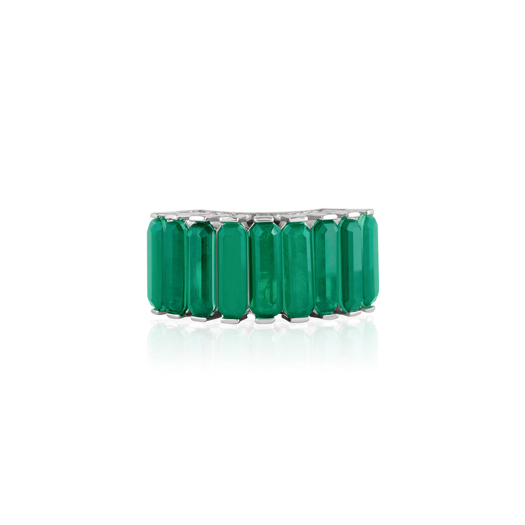 Green Band Ring for Women by Isharya | Modern Indian Jewellery