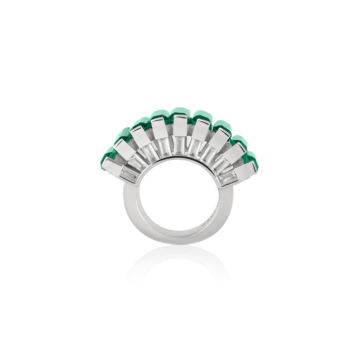 Green Band Ring for Women by Isharya | Modern Indian Jewellery