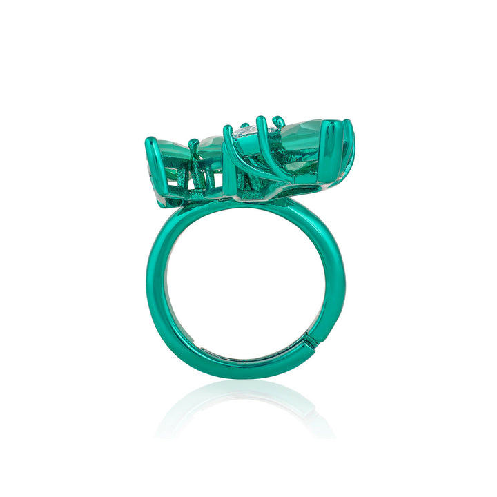 Green Cocktail Ring for Women by Isharya | Modern Indian Jewellery