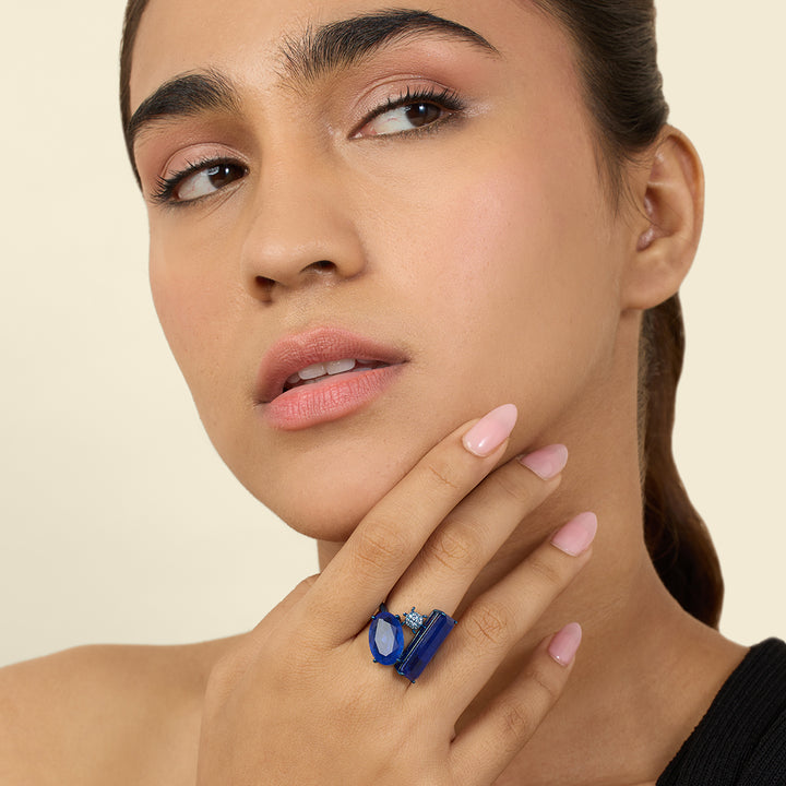 Sapphire Soul Open Statement Ring