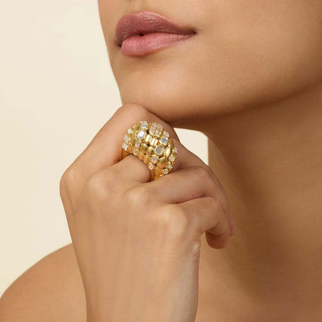 White Cocktail Ring for Women by Isharya | Modern Indian Jewellery