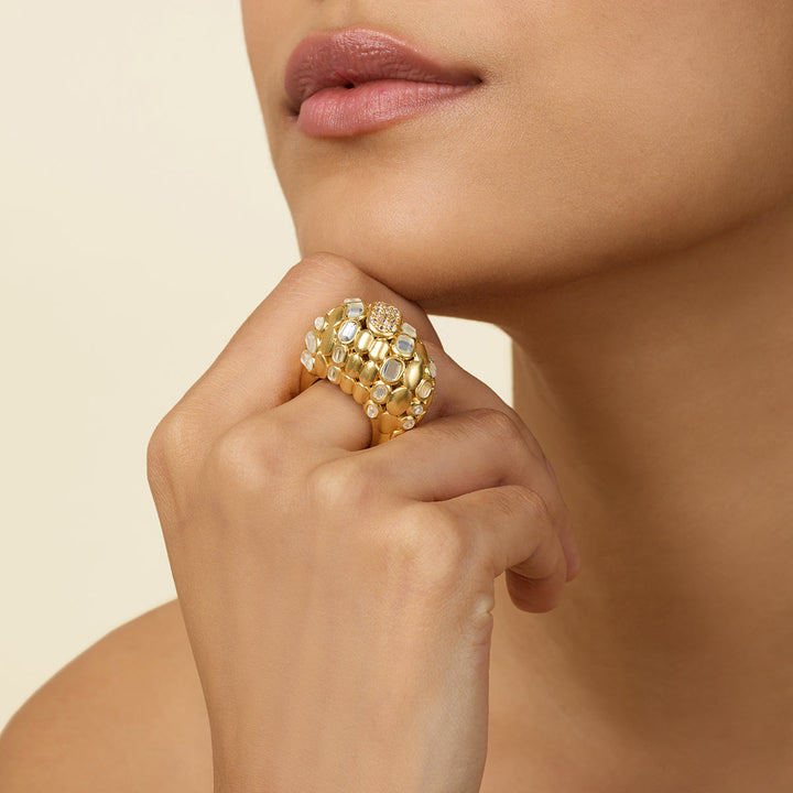 White Cocktail Ring for Women by Isharya | Modern Indian Jewellery