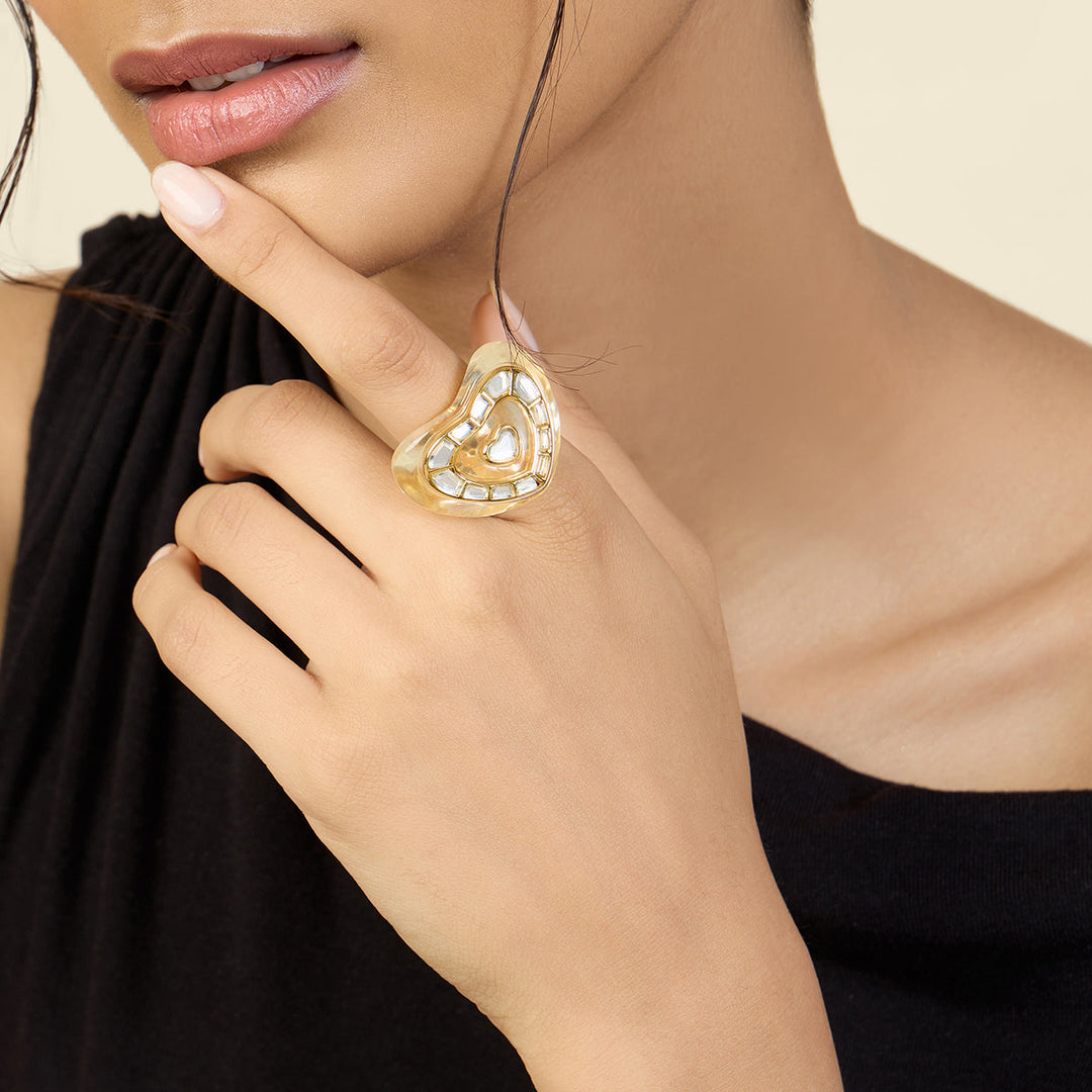 Gold Cocktail Ring for Women by Isharya | Modern Indian Jewellery
