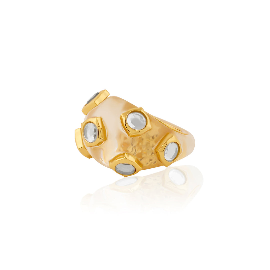 Gold Cocktail Ring for Women by Isharya | Modern Indian Jewellery