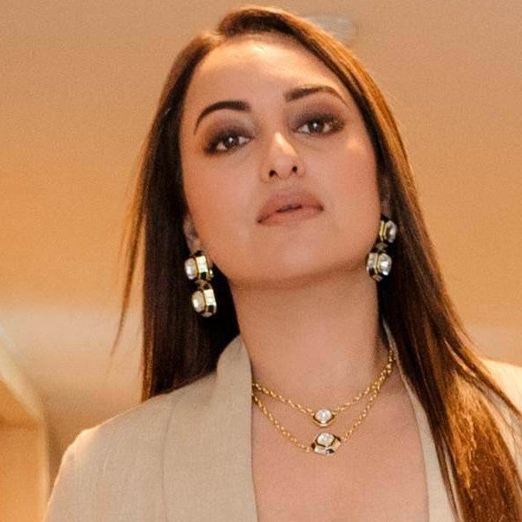 Optical Oversized Double Crystal Studs for Women by Isharya | Modern Indian Jewellery