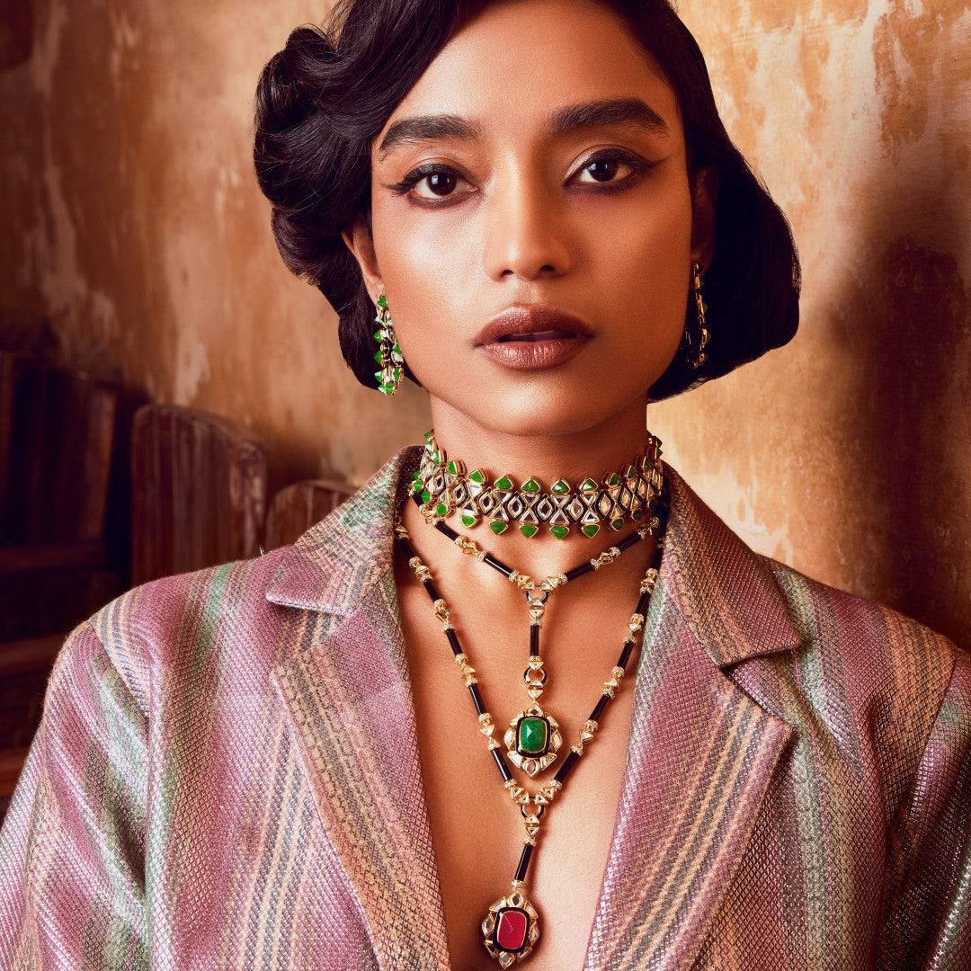 Begum Haute Evergreen Drop Necklace