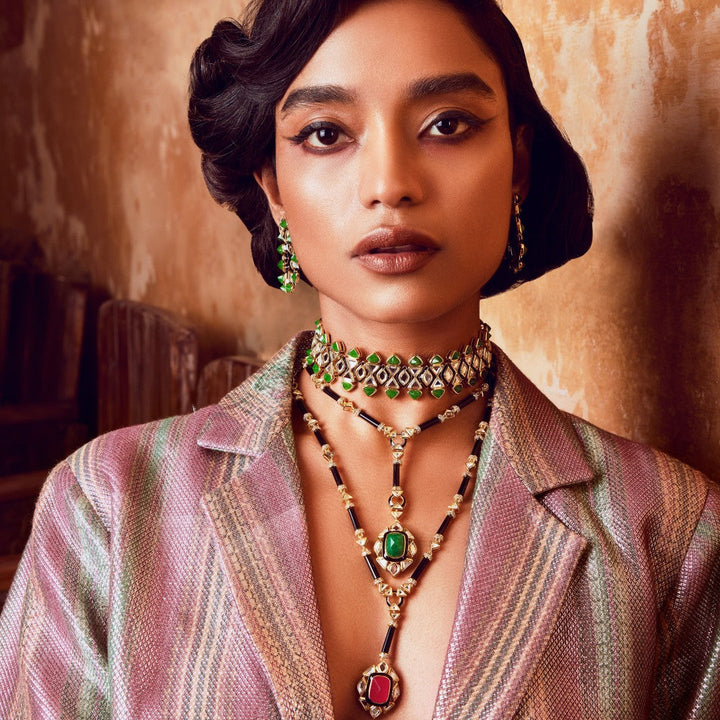 Begum Haute Evergreen Drop Necklace
