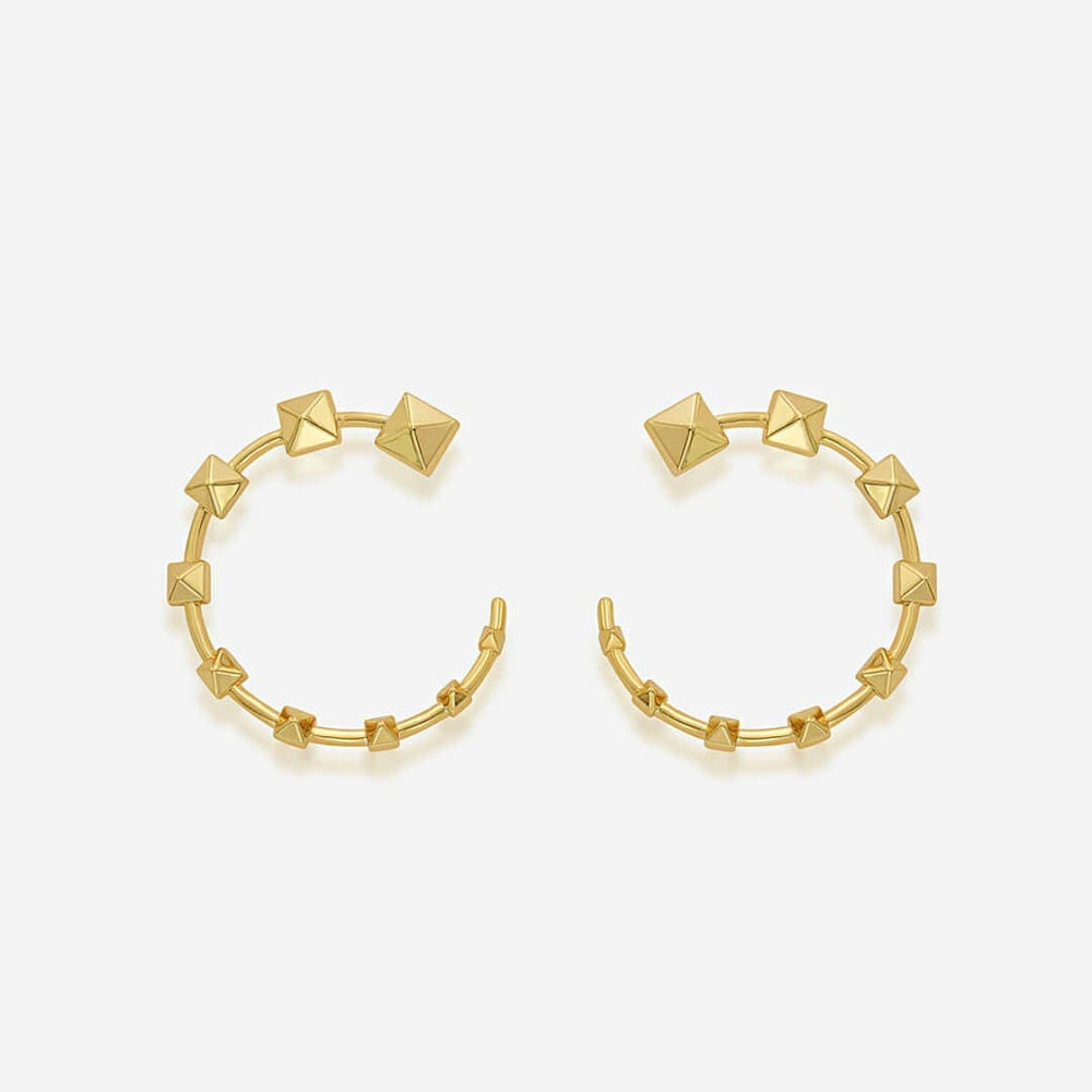 Ayaana Pyramid Stud Orange Peel Earrings - Isharya | Modern Indian Jewelry