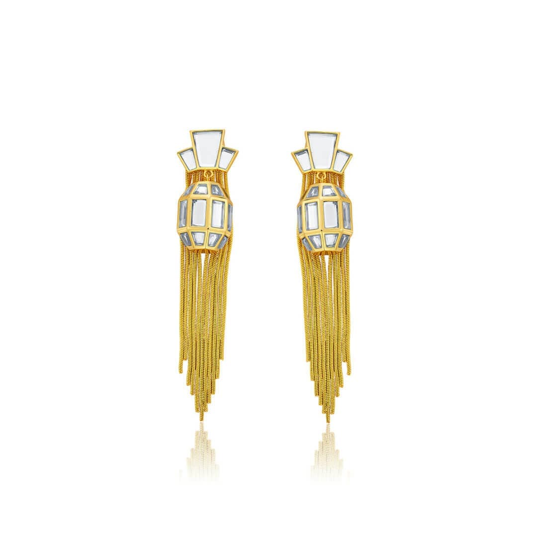 NA Needle Thread Earring for Women by Isharya | Modern Indian Jewellery