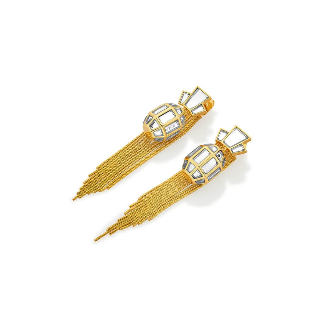 NA Needle Thread Earring for Women by Isharya | Modern Indian Jewellery