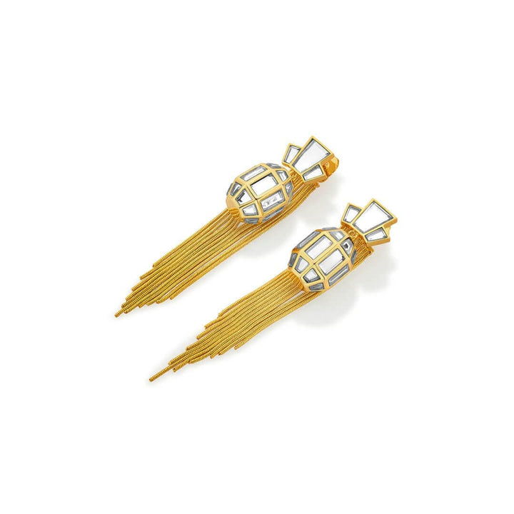 NA Needle Thread Earring for Women by Isharya | Modern Indian Jewellery