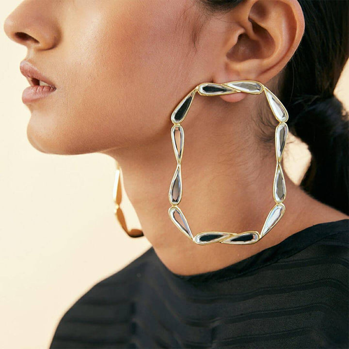 White Drop Earring for Women by Isharya | Modern Indian Jewellery
