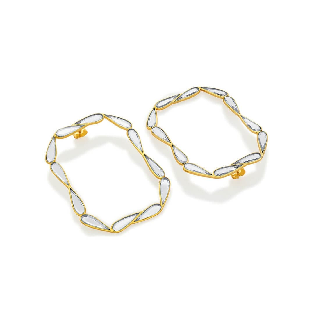 White Drop Earring for Women by Isharya | Modern Indian Jewellery
