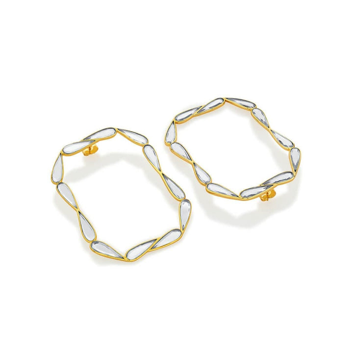 White Drop Earring for Women by Isharya | Modern Indian Jewellery