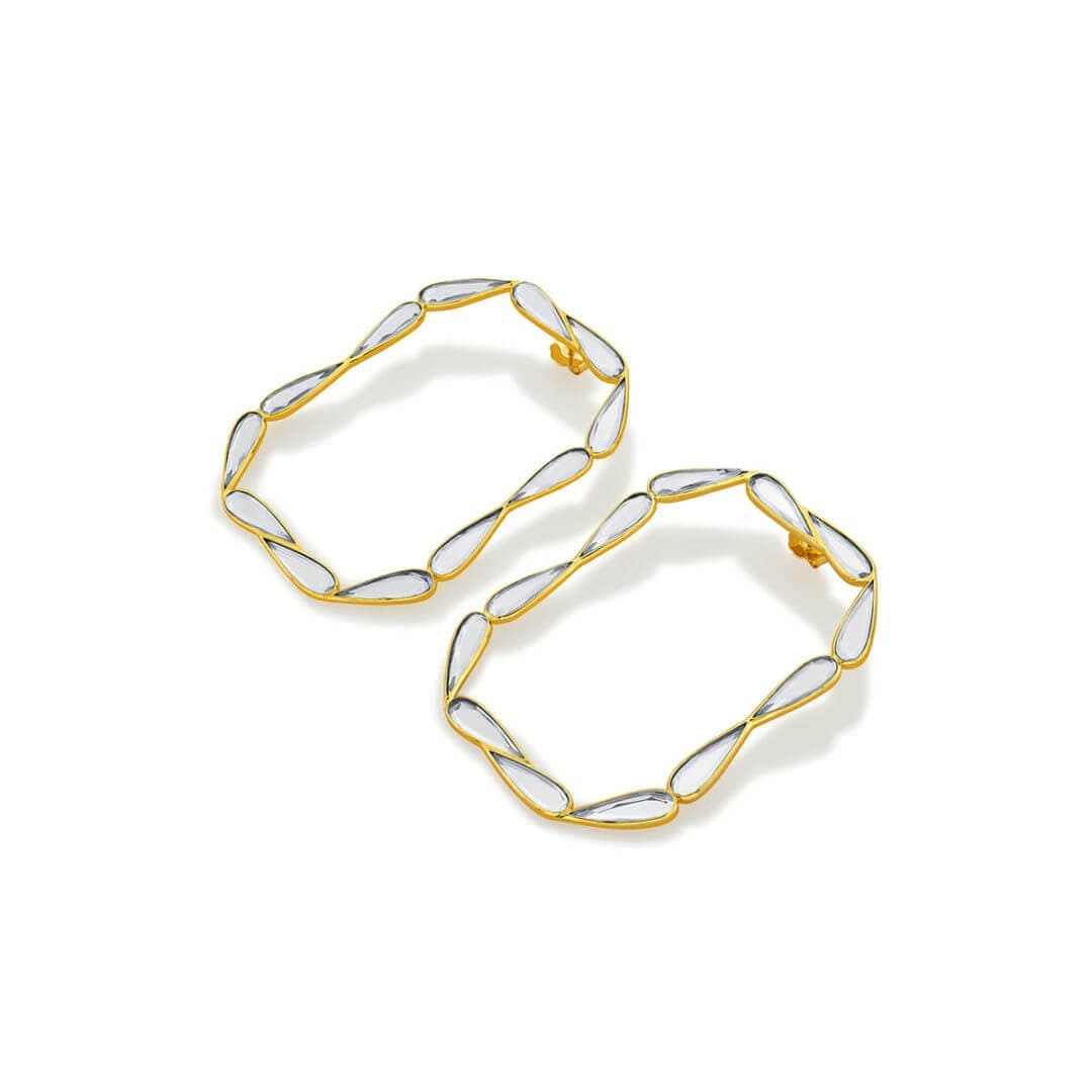 White Drop Earring for Women by Isharya | Modern Indian Jewellery