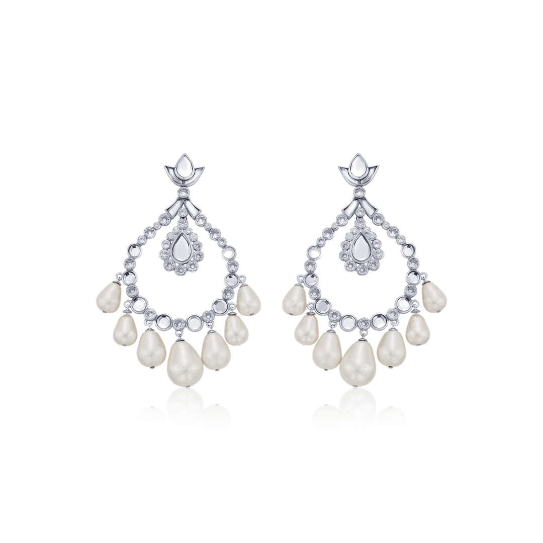 Mirror Chandelier Earring for Women by Isharya | Modern Indian Jewellery