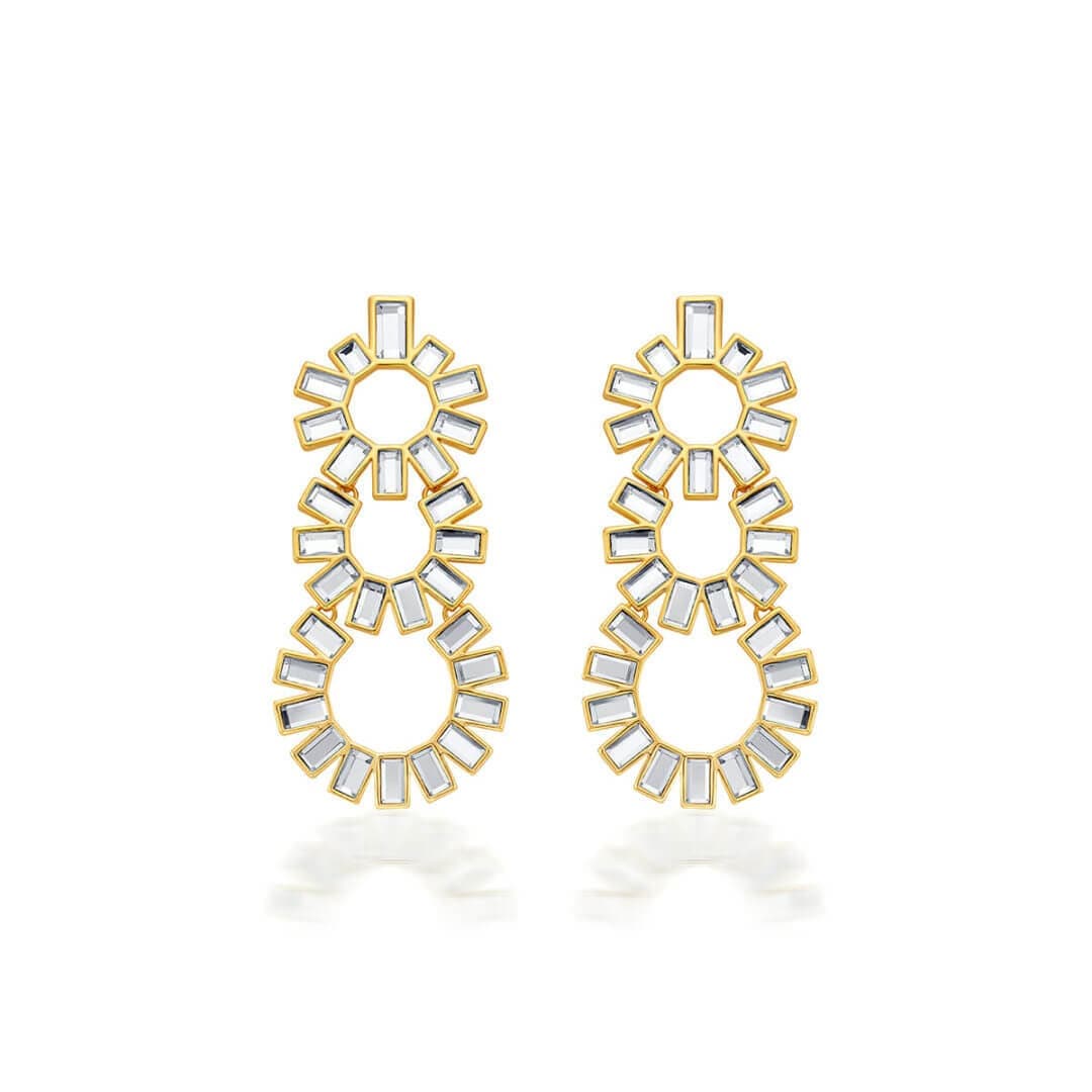 Mirror Chandelier Earring for Women by Isharya | Modern Indian Jewellery