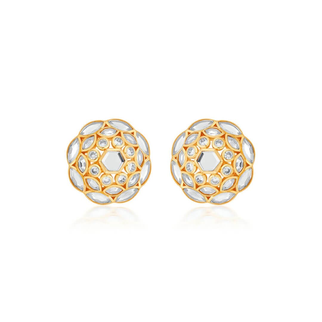 Mirror Stud Earring for Women by Isharya | Modern Indian Jewellery