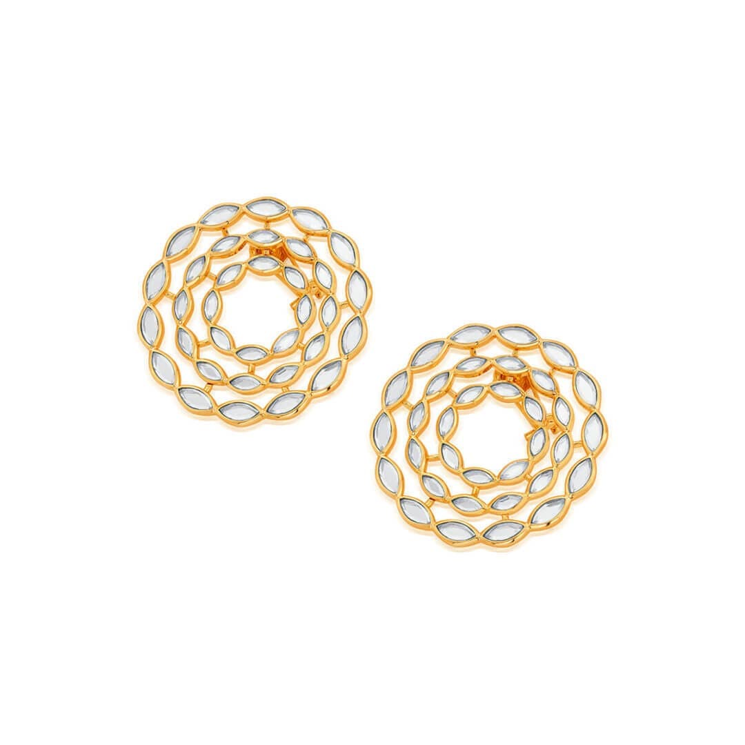 Mirror Hoop Earring for Women by Isharya | Modern Indian Jewellery