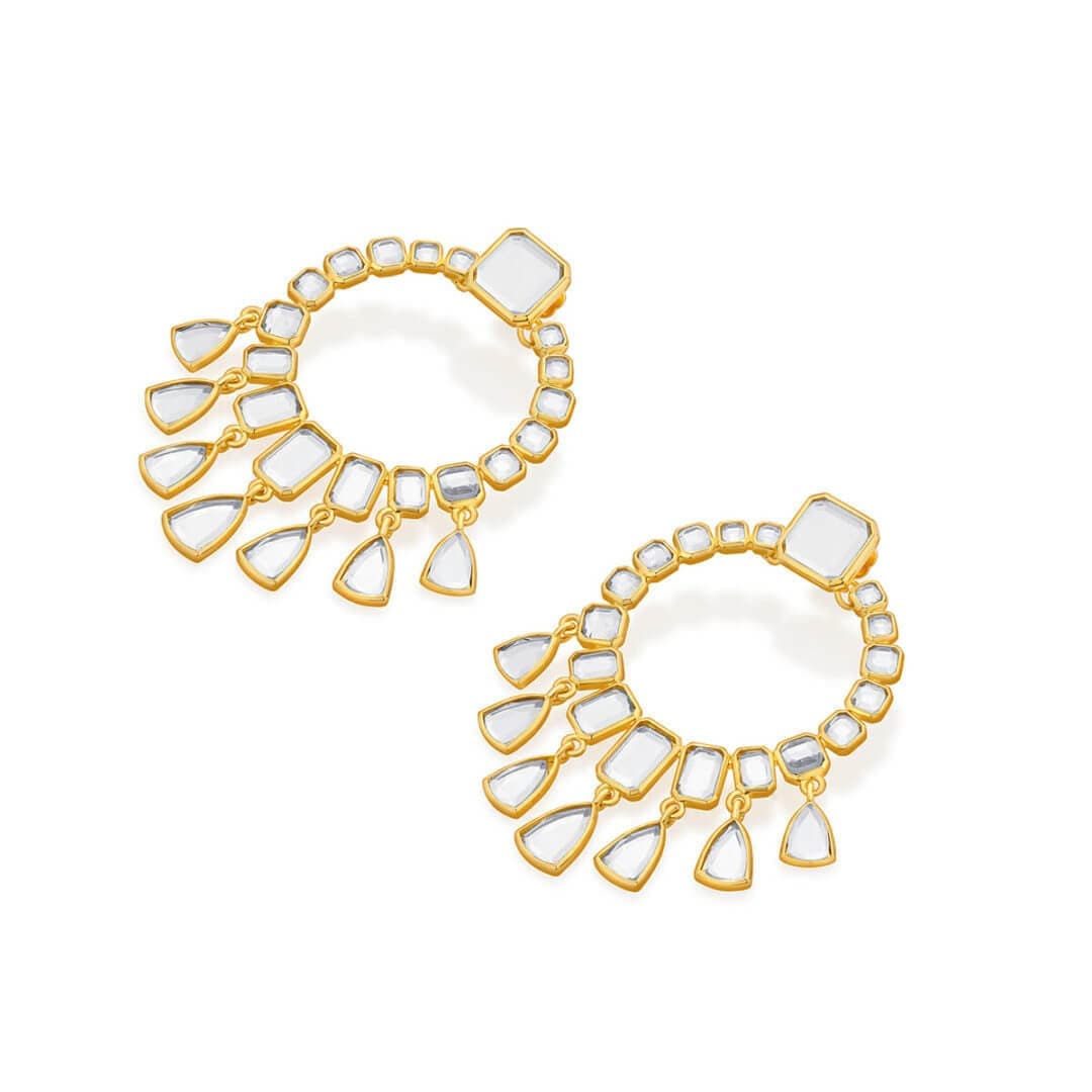 White Drop Earring for Women by Isharya | Modern Indian Jewellery