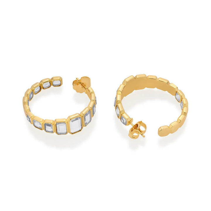 White Hoop Earring for Women by Isharya | Modern Indian Jewellery