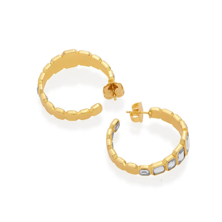 White Hoop Earring for Women by Isharya | Modern Indian Jewellery