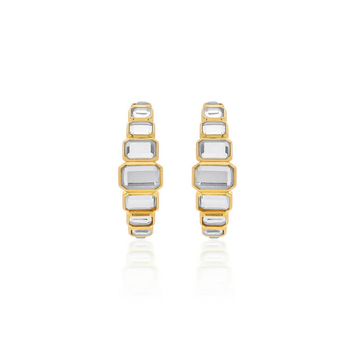 White Hoop Earring for Women by Isharya | Modern Indian Jewellery