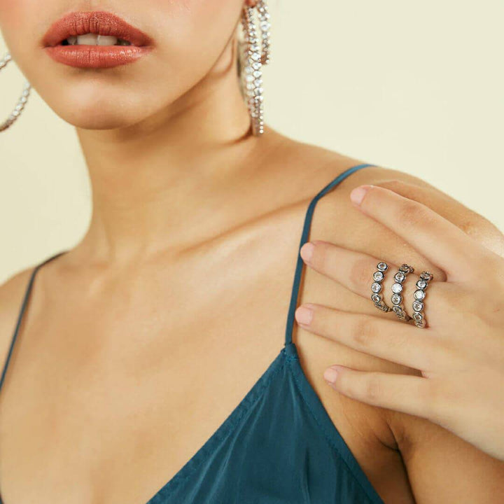Silver Stackable Ring for Women by Isharya | Modern Indian Jewellery