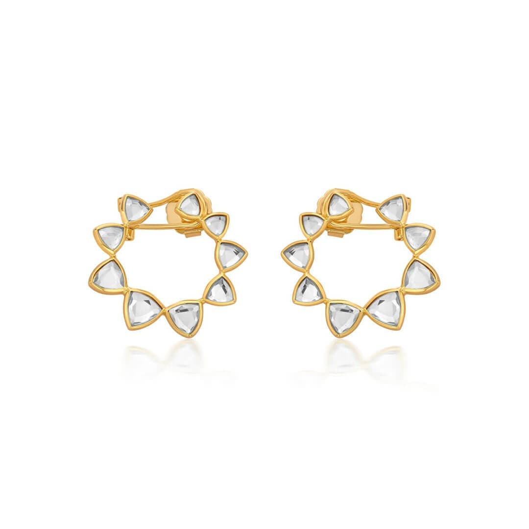White Stud Earring for Women by Isharya | Modern Indian Jewellery