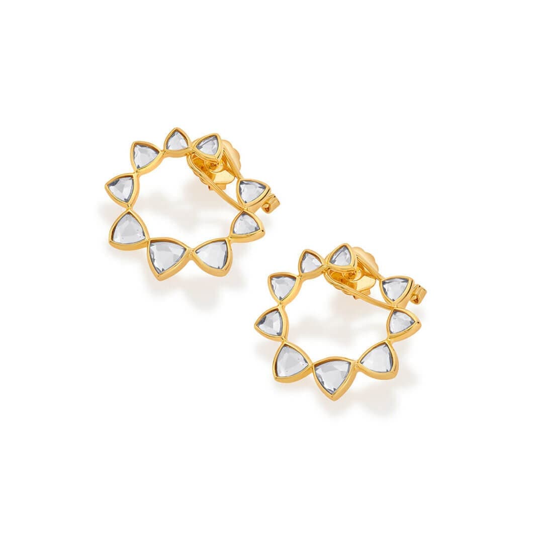 White Stud Earring for Women by Isharya | Modern Indian Jewellery