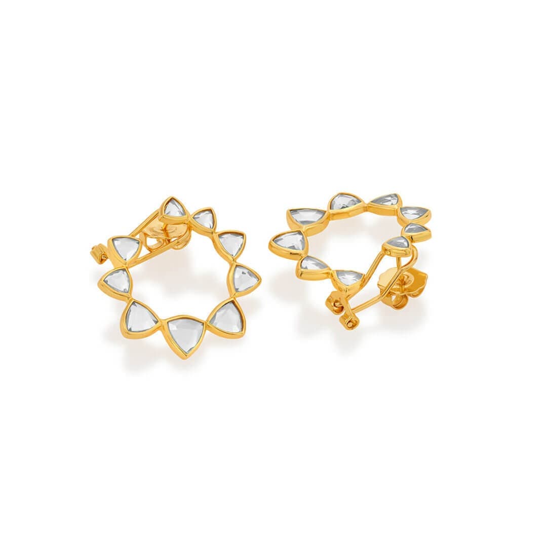 White Stud Earring for Women by Isharya | Modern Indian Jewellery