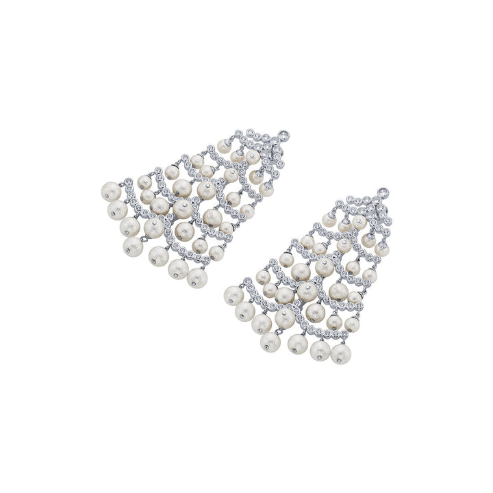 Pearl Crystal Waterfall Earrings - Isharya | Modern Indian Jewelry