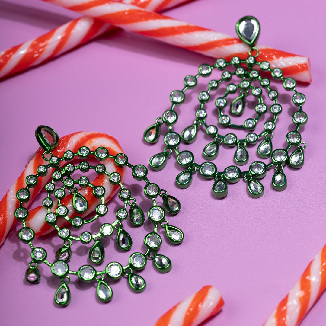 Parakeet Green Chandelier Earrings - Isharya | Modern Indian Jewelry