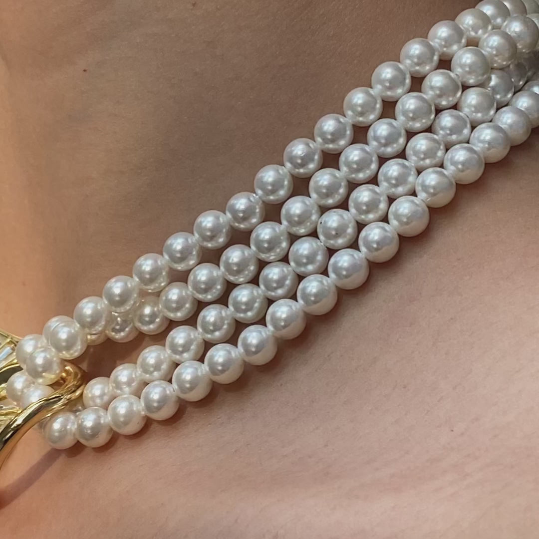 Amara Mirror Pearl Duo Necklace