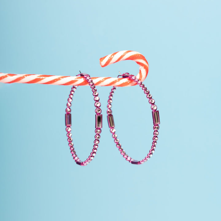 Rani Pink Oversized Hoop Earrings - Isharya | Modern Indian Jewelry