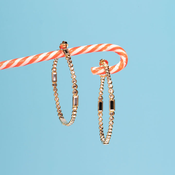 Aura Gold Oversized Hoop Earrings - Isharya | Modern Indian Jewelry