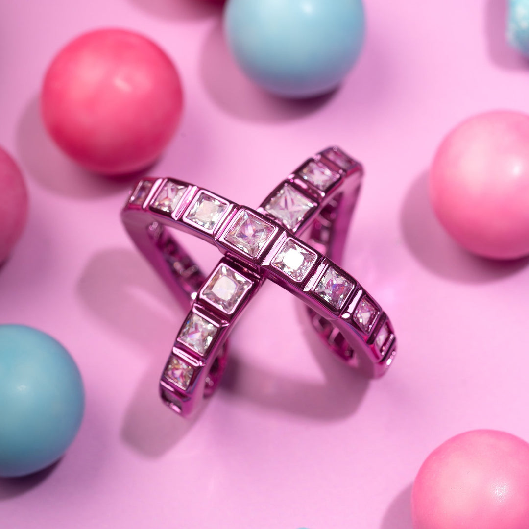 Rani Pink Cross Ring - Isharya | Modern Indian Jewelry
