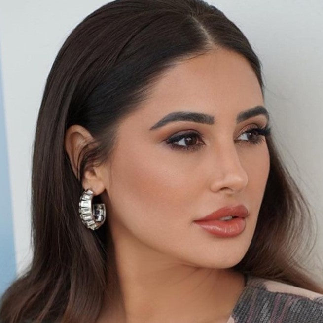 Disco Mirror Rib Hoop Earring - Isharya | Modern Indian Jewelry