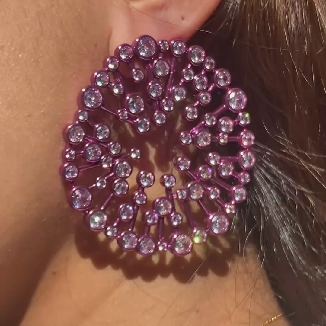 Rani Pink Starburst Statement Earrings