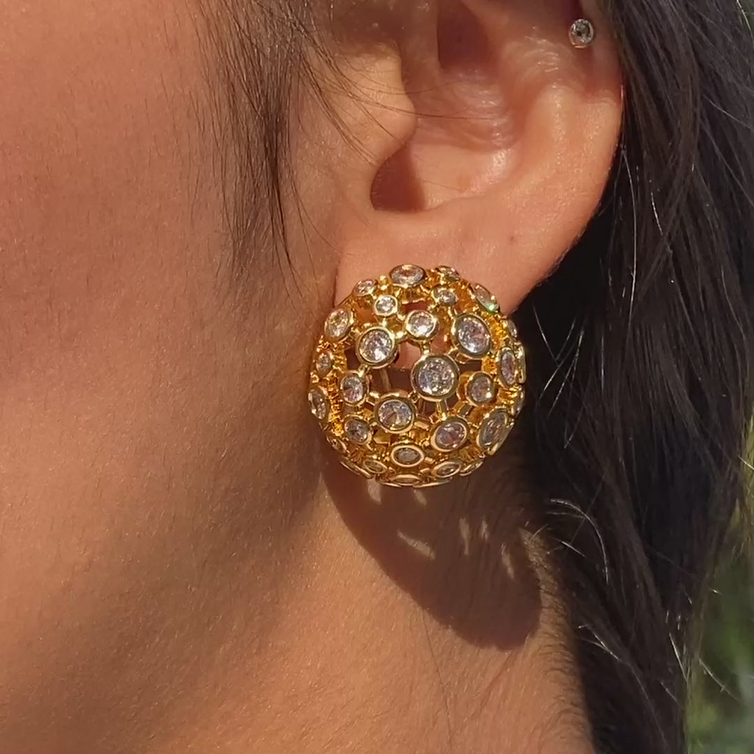 Aura Gold Mesh Stud Earrings