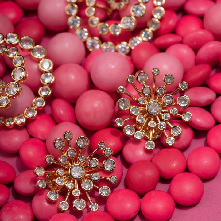 Aura Gold Starburst Earrings - Isharya | Modern Indian Jewelry