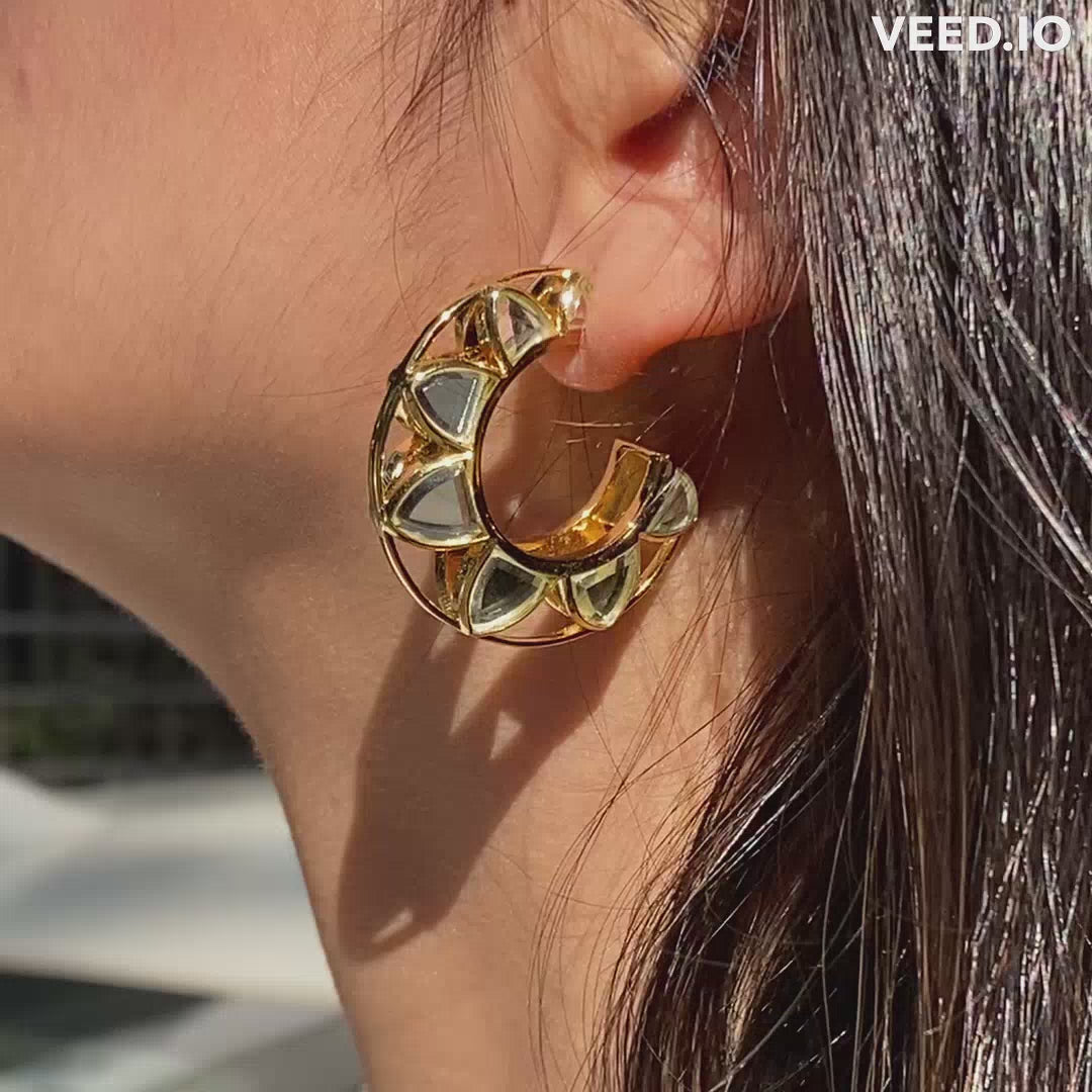 Amara Sculpted Flower Hoop Earrings