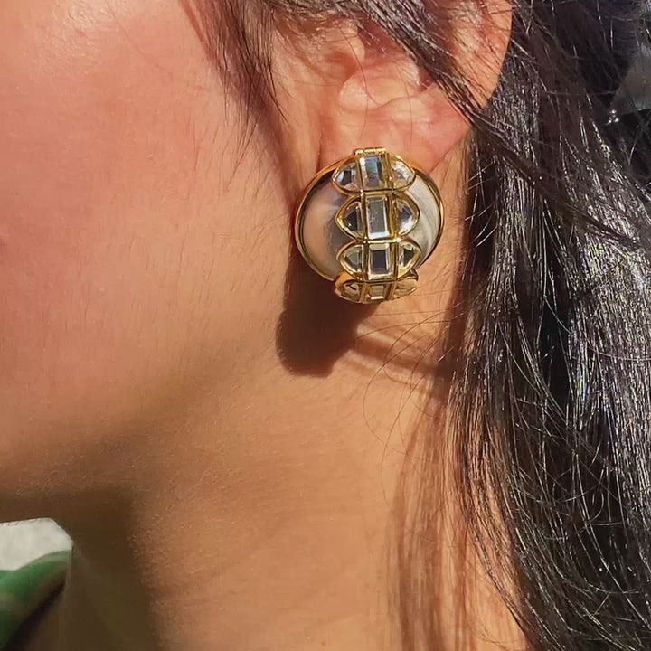Amara Mirror Pearl Earrings